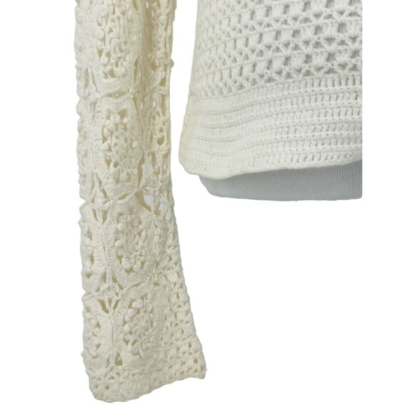 Vintage Victoria’s Secret Crochet Lace Long Sleeve Top | Soft Girl Boho Feminine - Picture 9 of 14
